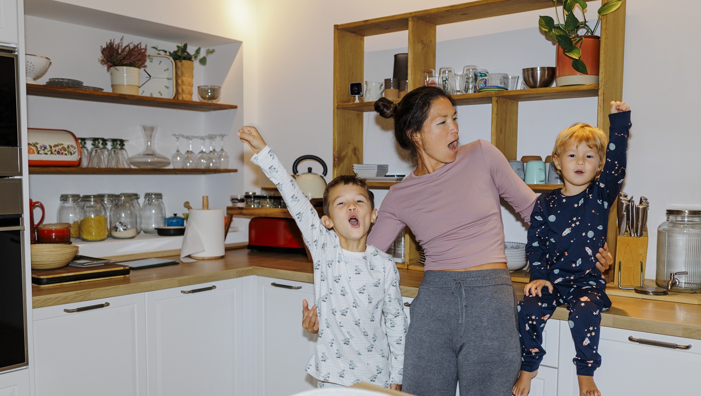 Vrouw met twee kinderen